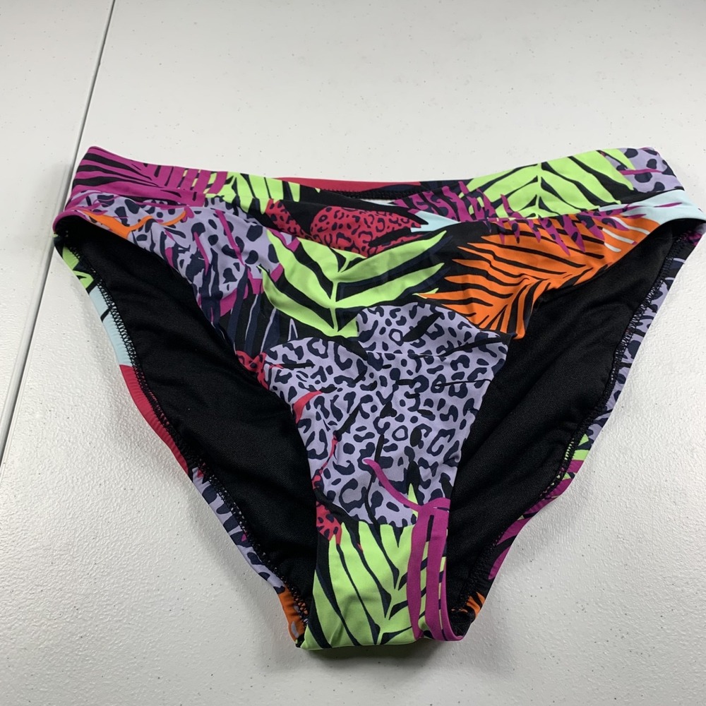 Bar III Women's High Leg Bikini Swim Bottoms XL Multicolor Printed Beachwear NWT